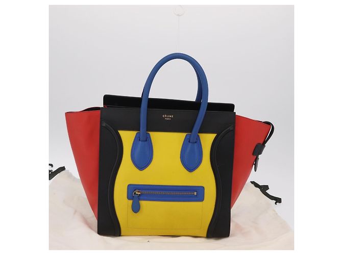 Céline CELINE Luggage Mini Shopper Hand Bag Leather Black Gold - vista 12