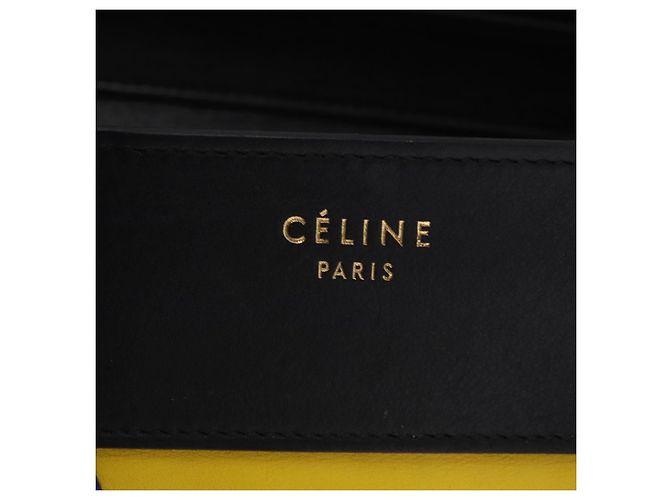 Céline CELINE Luggage Mini Shopper Hand Bag Leather Black Gold - vista 23