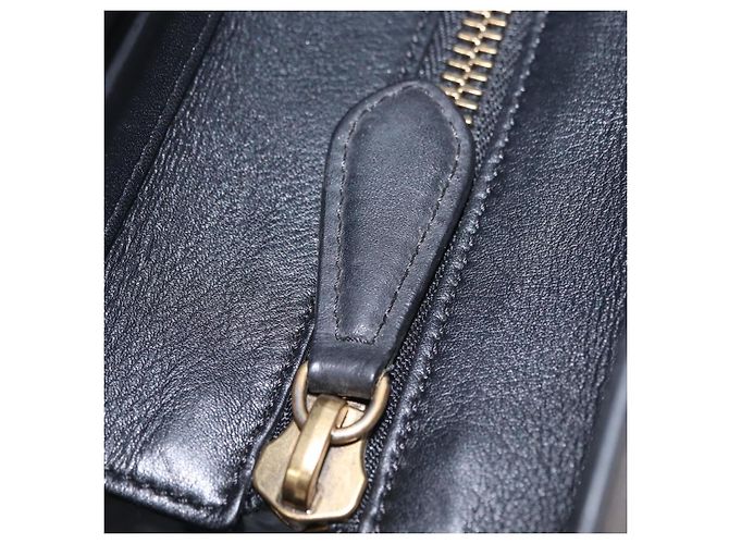 Céline CELINE Luggage Mini Shopper Hand Bag Leather Black Gold - vista 24