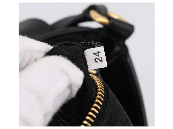 PRADA Shoulder Bag Leather Black Gold - vista 11