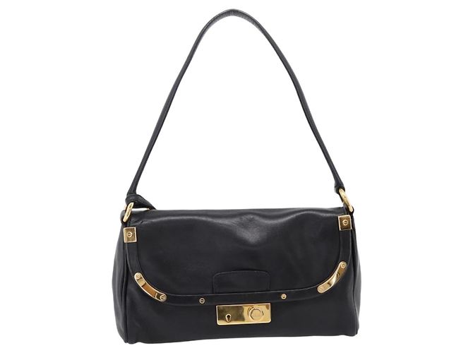 PRADA Shoulder Bag Leather Black Gold - vista 13