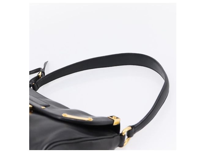 PRADA Shoulder Bag Leather Black Gold - vista 14