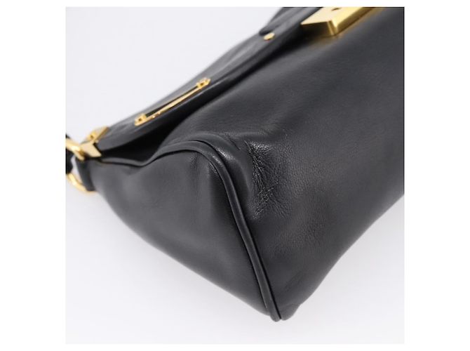 PRADA Shoulder Bag Leather Black Gold - vista 15