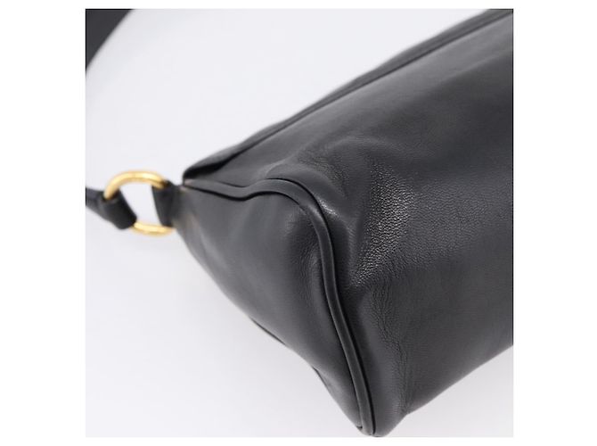 PRADA Shoulder Bag Leather Black Gold - vista 17