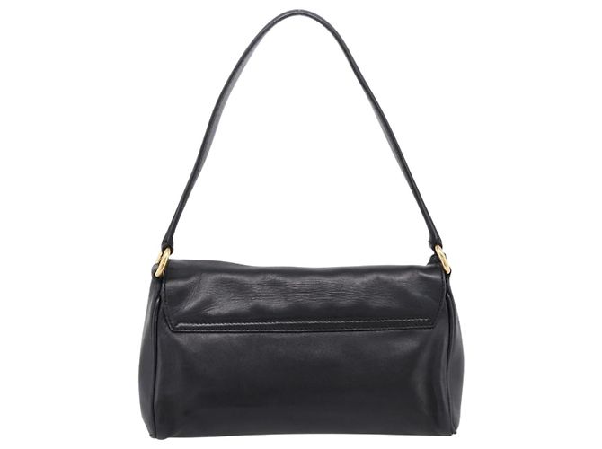 PRADA Shoulder Bag Leather Black Gold - vista 2