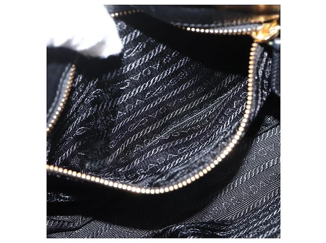 PRADA Shoulder Bag Leather Black Gold - vista 23