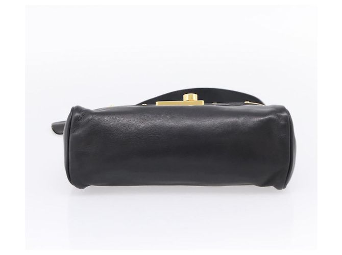PRADA Shoulder Bag Leather Black Gold - vista 5