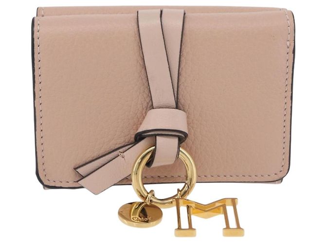 Chloé Cartera Chloe Alphabet Trifold Piel Rosa Oro - vista 13