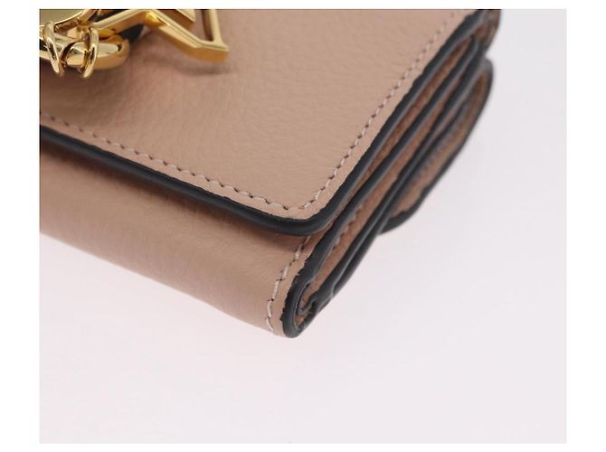 Chloé Cartera Chloe Alphabet Trifold Piel Rosa Oro - vista 14