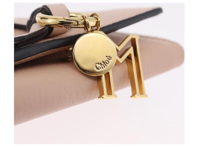 Chloé Cartera Chloe Alphabet Trifold Piel Rosa Oro - vista 17