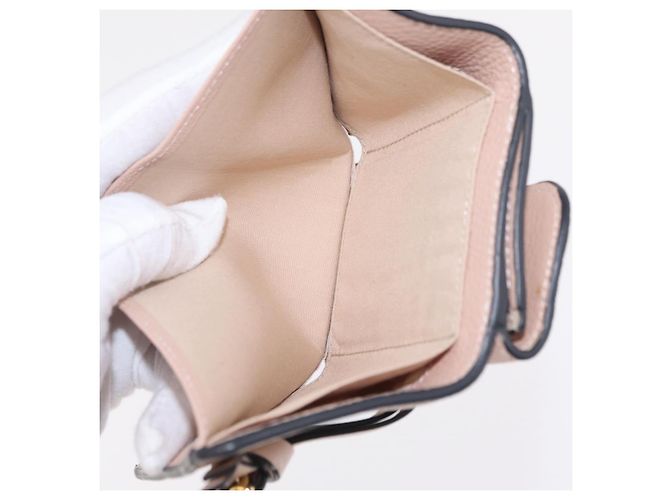 Chloé Cartera Chloe Alphabet Trifold Piel Rosa Oro - vista 20