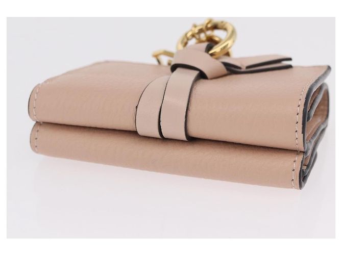 Chloé Cartera Chloe Alphabet Trifold Piel Rosa Oro - vista 5