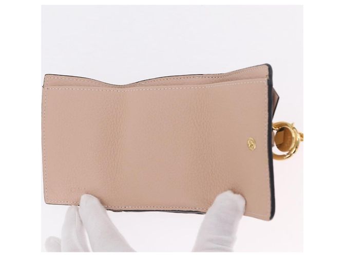 Chloé Cartera Chloe Alphabet Trifold Piel Rosa Oro - vista 9