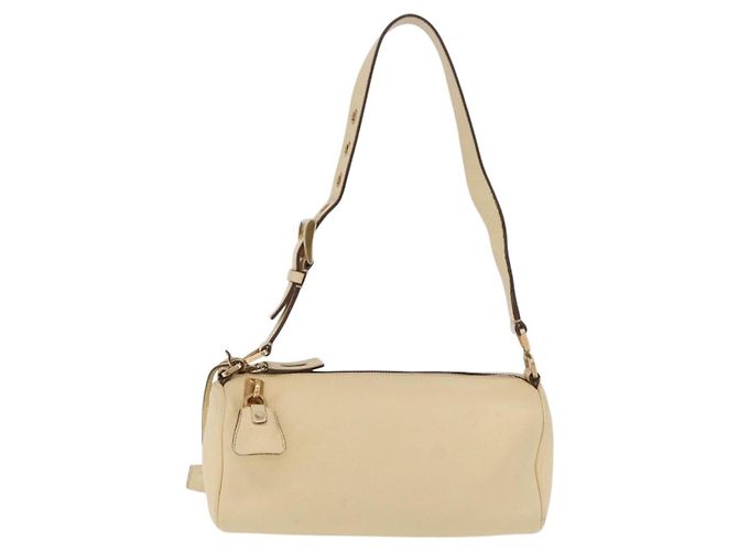 PRADA Shoulder Bag Leather Ivory Gold - vista 13