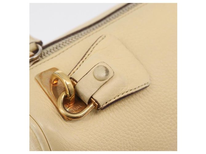 PRADA Shoulder Bag Leather Ivory Gold - vista 23