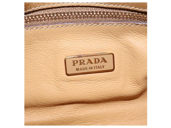 PRADA Shoulder Bag Leather Ivory Gold - vista 26