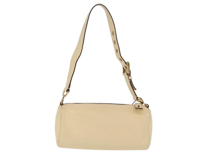 PRADA Shoulder Bag Leather Ivory Gold - vista 3