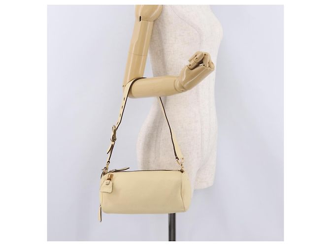 PRADA Shoulder Bag Leather Ivory Gold - vista 31