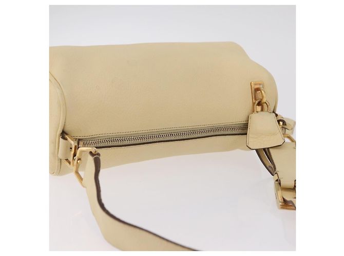 PRADA Shoulder Bag Leather Ivory Gold - vista 7