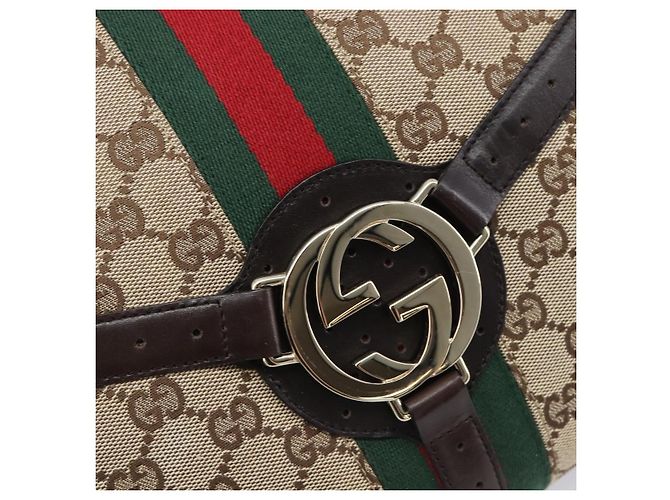 GUCCI GG Canvas Web Sherry Line Interlocking G Shoulder Bag 131033 - vista 18