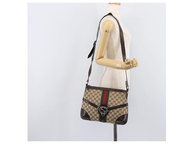 GUCCI GG Canvas Web Sherry Line Interlocking G Shoulder Bag 131033 - vista 25