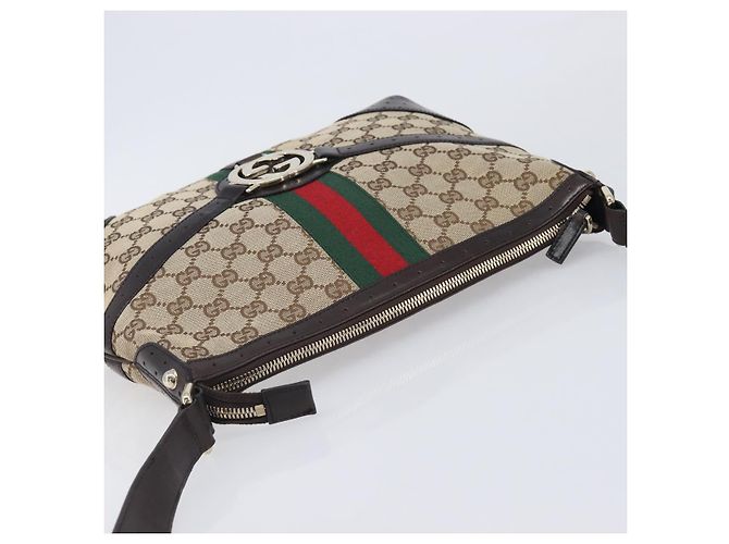 GUCCI GG Canvas Web Sherry Line Interlocking G Shoulder Bag 131033 - vista 6