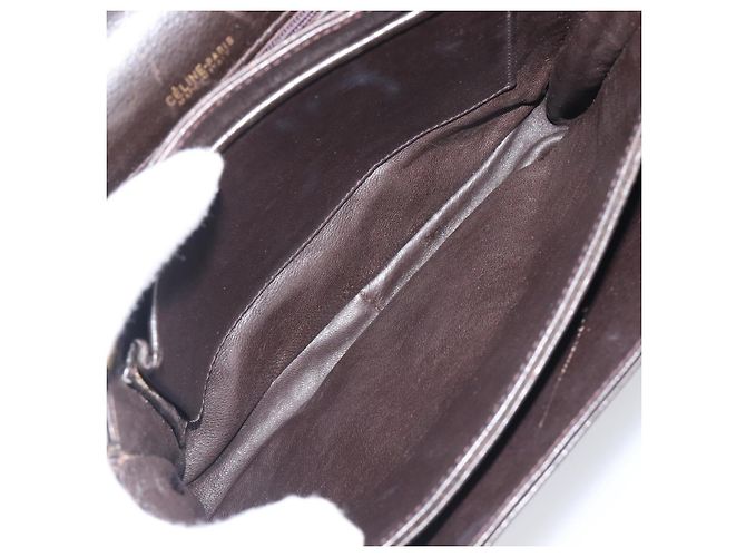 Céline CELINE Shoulder Bag Leather Dark Brown Gold - vista 11