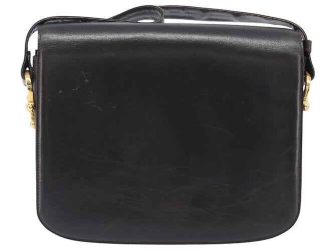 Céline CELINE Shoulder Bag Leather Dark Brown Gold - vista 2
