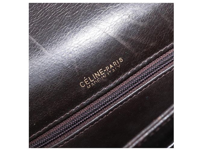 Céline CELINE Shoulder Bag Leather Dark Brown Gold - vista 21