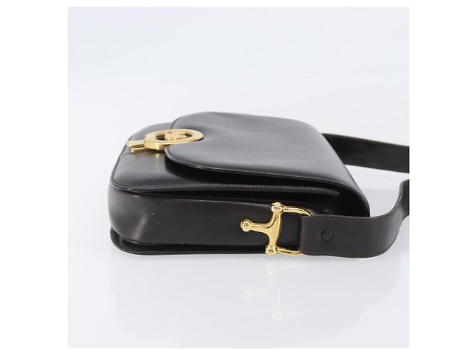 Céline CELINE Shoulder Bag Leather Dark Brown Gold - vista 3