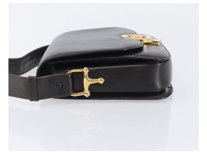 Céline CELINE Shoulder Bag Leather Dark Brown Gold - vista 4