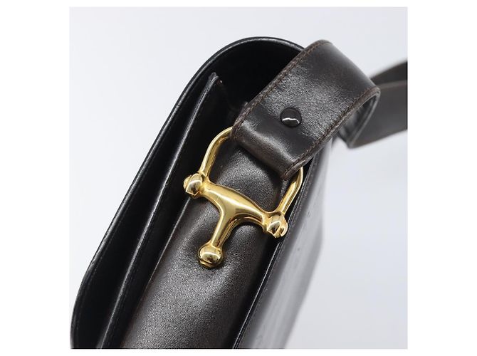 Céline CELINE Shoulder Bag Leather Dark Brown Gold - vista 9