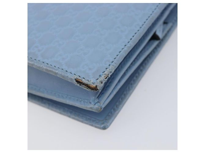 GUCCI Micro GG Canvas Guccissima Shoulder Wallet Leather Blue 466507 - vista 10