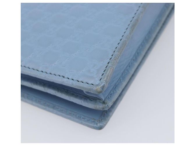 GUCCI Micro GG Canvas Guccissima Shoulder Wallet Leather Blue 466507 - vista 17