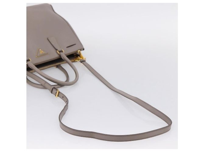 PRADA Hand Bag Saffiano leather 2way Gray Gold - vista 10
