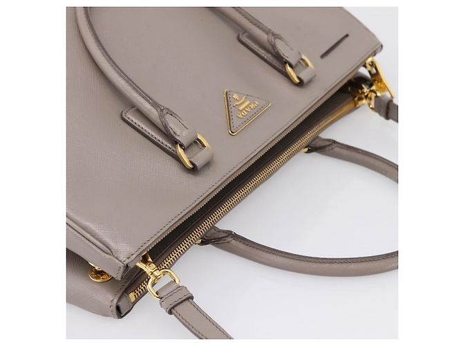 PRADA Hand Bag Saffiano leather 2way Gray Gold - vista 14