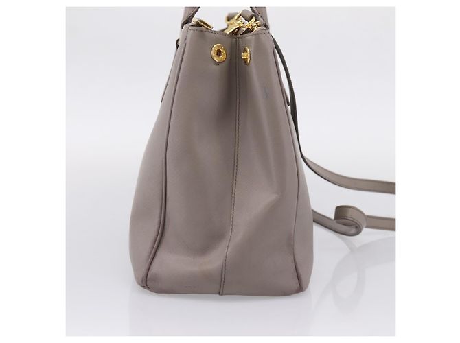 PRADA Hand Bag Saffiano leather 2way Gray Gold - vista 3
