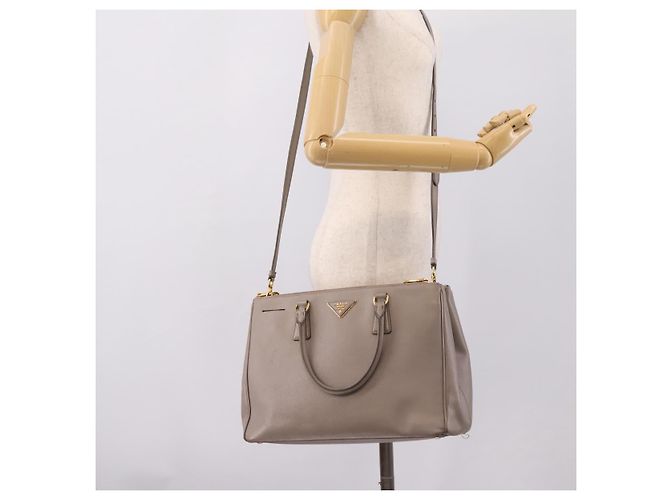 PRADA Hand Bag Saffiano leather 2way Gray Gold - vista 33