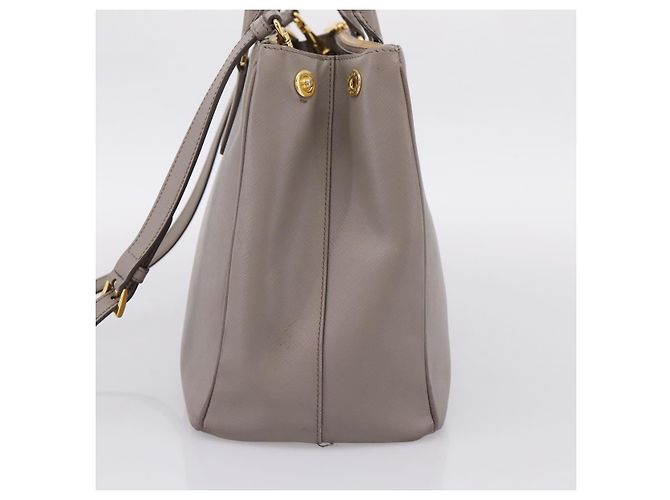 PRADA Hand Bag Saffiano leather 2way Gray Gold - vista 5