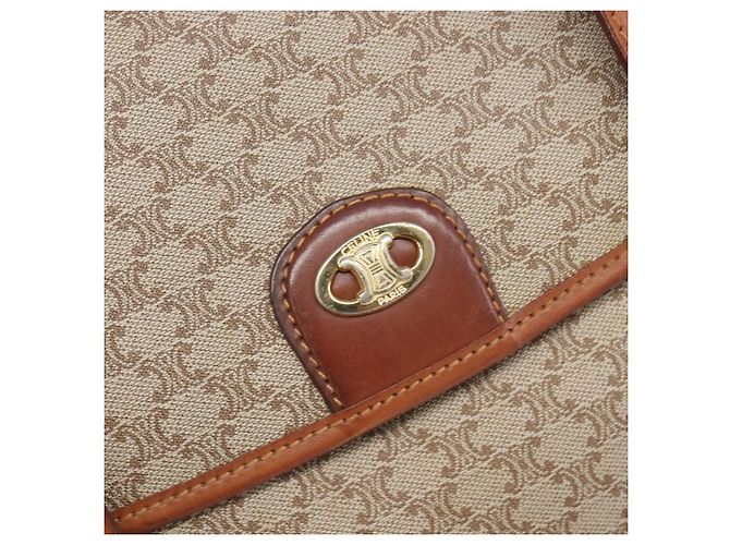 Céline CELINE Macadam Hand Bag PVC Beige Gold Tone - vista 18