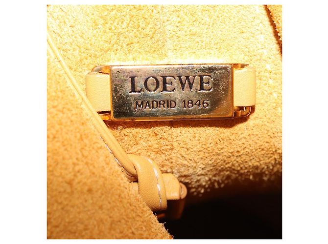 LOEWE Shoulder Bag Leather Beige Gold - vista 23