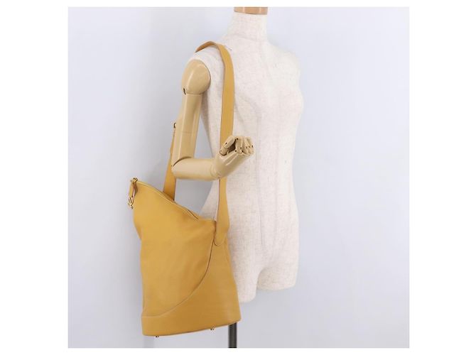 LOEWE Shoulder Bag Leather Beige Gold - vista 30