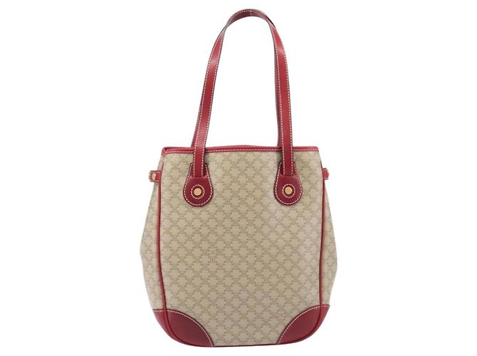 Céline CELINE Macadam Canvas Tote Bag PVC Beige Gold - vista 13