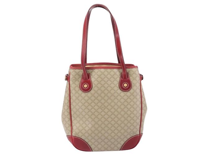 Céline CELINE Macadam Canvas Tote Bag PVC Beige Gold - vista 2