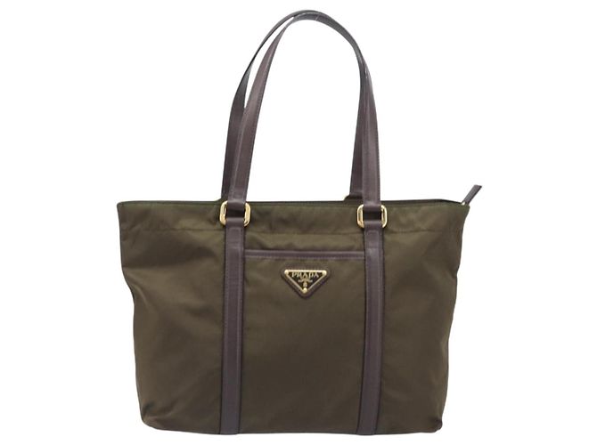 PRADA Tote Bag Nylon Green Gold - vista 13