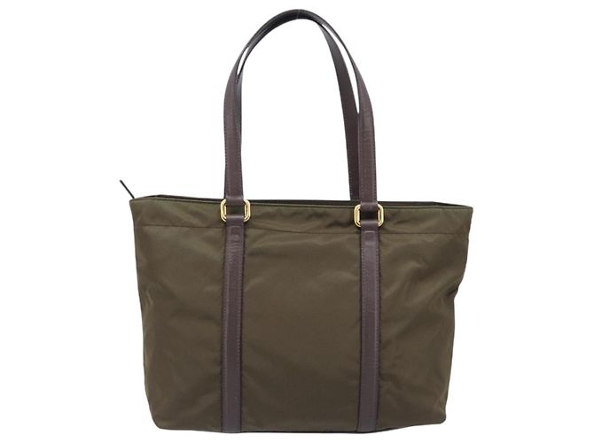PRADA Tote Bag Nylon Green Gold - vista 2