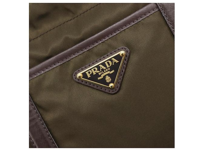 PRADA Tote Bag Nylon Green Gold - vista 20