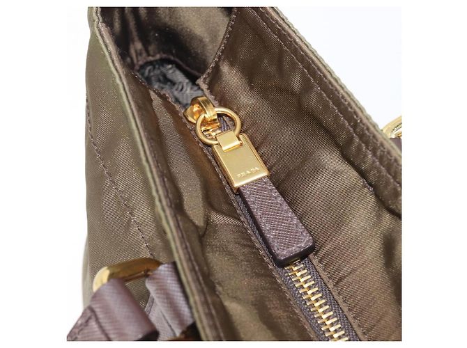 PRADA Tote Bag Nylon Green Gold - vista 21