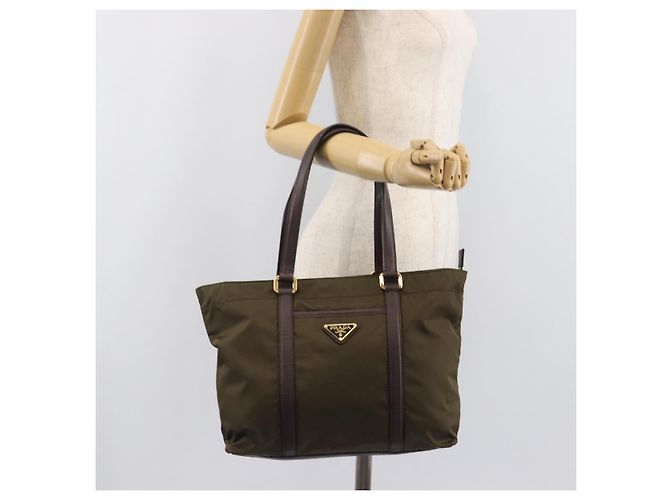 PRADA Tote Bag Nylon Green Gold - vista 28