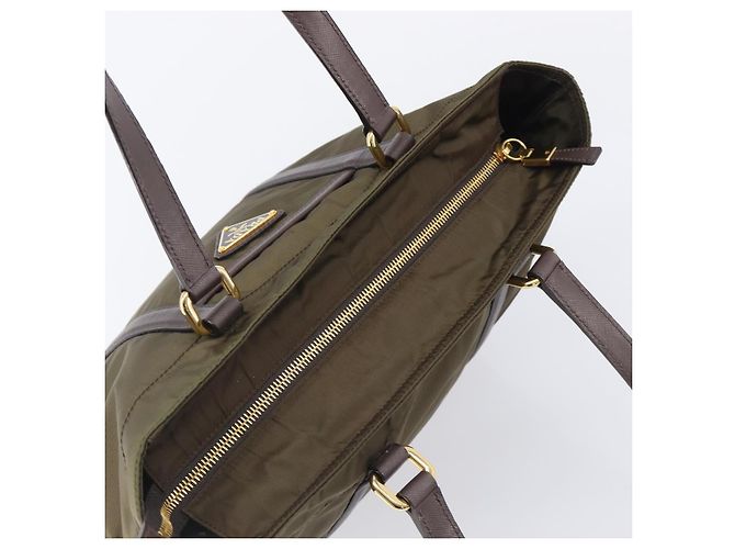 PRADA Tote Bag Nylon Green Gold - vista 6